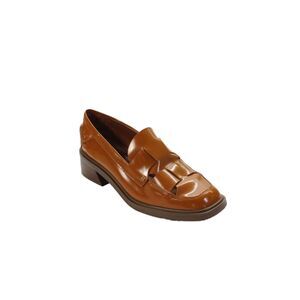 Sarto Womens Patent Leather Gene Slide On Loafer Pumps Brown Size 8 Medium